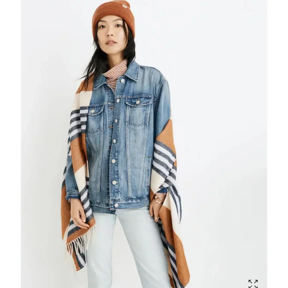 NWOT Madewell Interstripe Cape Scarf - Picture 2 of 9